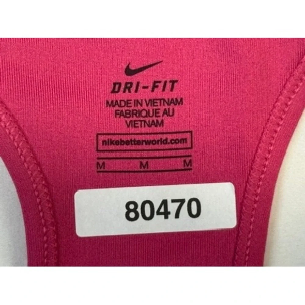 Nike Dri-FIT Womens Pink Racerback Sports Bra Medium Support Gym Training M